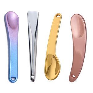 Mini Metal Cosmetic Spatulas Facial Cream Mask Spoon Packing Stick Mixing Spatulas Makeup Scoop for Beauty Tools Rose Gold Silver