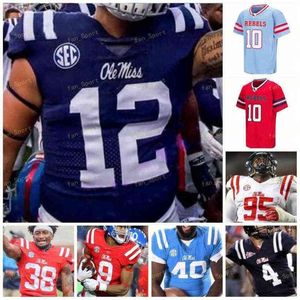 2021 Red Ole Miss Rebels Football Jersey NCAA College 10 Eli Manning 14 Bo Wallace 49 Patrick Willis 5 Robert Nkemdiche 1 A.J BROWN 10