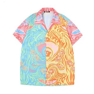Męskie Koszule Koszulki z krótkim rękawem Koszula Plaża Styl Szycie Kolorowe Klasyczna Biznes T-shirt Button Lapel.top4