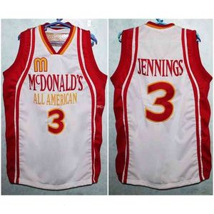Nikivip All American Brandon Jennings #3 Retro Basketball Jersey Men's Szygowane niestandardowe numer