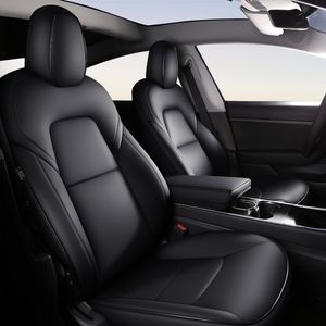 Tesla 모델 3 17-21 세기 4 색 가죽 보호기 전면 후면 좌석 쿠션 자동차 액세서리 용 원본 자동차 맞춤 좌석 커버