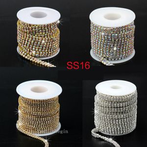 Andere 1/10yd Ss16 Crystal Clear/AB Glass Diamante Rhinestone Golden/silver Close Claw Cup Chain Necklace Trims Jewelry Handcraft 2-RowOther