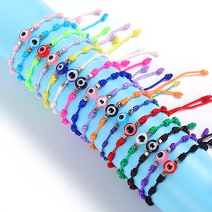16 Farben solide geflochtene Teufelsauge-Charm-Armbänder handgeknüpfte Armbänder für Männer und Frauen, Schmuckzubehör, Großpreis