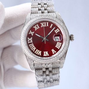 Diamond Watch Mens Automatic Mechanical Designer Watches Waterproof 41mm Sapphire Women Business armbandsur med diamantbelagd stålarmband Montre de Luxe