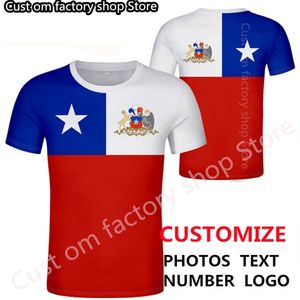 Chile t shirt diy gratis skräddarsydd namn nummer chl t shirt nation flagga cl chilenska spanska svart grå college tryck p o kläder 220616GX