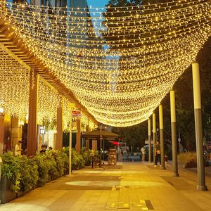 Weihnachtslichter im Freien 8 Modus LED Fairy String Lights Garlands Gartendekor Neujahr Diy Street Patio Lampe wasserdichte Navidad D3.5
