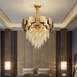 Chandeliers Rectangle Modern Chandelier For Dining Room Luxury Living Gold Stainless Steel Hanging Lamp Kitchen Light Fixtu