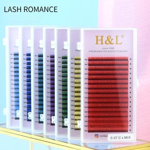 Wholesale blue lash extensions for sale - Group buy False Eyelashes Color Lashes Violet Blue Brown Green Red White Pink Yellow Eyelash Extensions Individual Colored Mink EyelashesFalse
