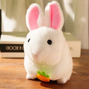 Cute Simulation Plush Toys Doll Rabbit Pull String Tail Moving Bunny Hamster Clockwork Stuffed Animal Decora Fun Kids Baby Gifts