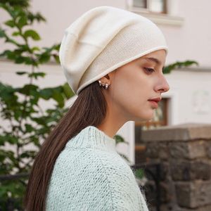 Beanie/Skull Caps Pure Cashmere Hat Women No-Cap Curling unisex Men's Winter Warm Cap Fashion Sticked Luxury Hatbeanie/Skull Chur22