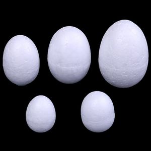 10pcsset 37cmモデリングポリスチレンスチロームフォーム卵ボールDIYクリスマスの日またはイースターデコレーションホワイトクラフトY201020