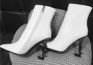 상자 우아한 브랜드 여성 부츠 결혼식 신발 높은 굽 진짜 가죽 Bootti 겨울 부츠 패션 펌프 하이힐 디자이너 35-43