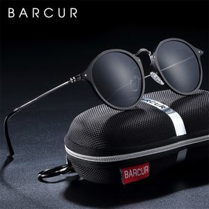Óculos de sol vintage de magnésio de alumínio Barcur para homens polarizados de sol redondo óculos mulheres retro óculos masculino 220513