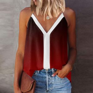 Kobiety z czołgów damskich Camis Kobiety Summer Top swobodne cami v szyi nadrukowane bluzka bez rękawów szczupły pasek Camisole czarny stanik bawełniany mięsień kobiety