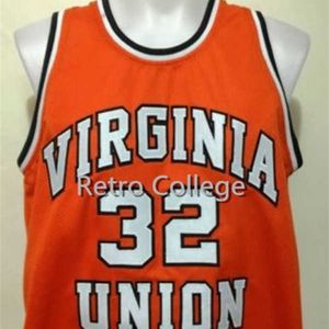 XFLSP MENS 32 BEN Wallace Virginia Union University College Basketball Jersey Anpassat vilket nummer som helst och namntröjor som sysar broderi