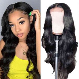 NXY Wigs Rebecca Body Wave Spets Front Brasilian Human Hair for Women x4 Frontal Pre Plucked x4 Cloure