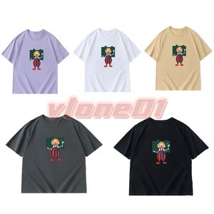 High Fashion Mens Cartoon Print Tee Womens Short Sleeve T Shirts Couples Casual Loose Clothing Asian Size M-2XL