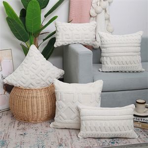 Moroccan Tufted Decoration Throw Pillowcase 18x18in Texture Geometric Square Cushions Sofa Outdoor Bedroom Living Room Pillows 220402