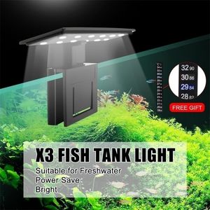 Senzeal X3 Yüksek Parlaklık LED Rium Light Clipon Freshwate Lamba 220V110V Su Çim 6W 600lm Balık Tankı AB US Y200917