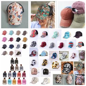 Sonnenblumen-Pferdeschwanz-Mütze, überkreuzte Baseballkappe mit Netzrücken, gewaschen, Distressed-Messy-Bun-Ponycaps, Trucker-Hüte, CYZ3225