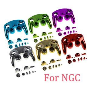 Chrome Replacement Handle Housing Cover Shell With Full Buttons For NGC Gamecube Controller Games Handle Protective Case