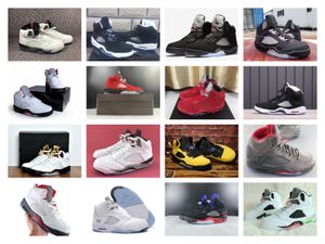 2022 Traderjoes mit Box Herren- und Damen-Basketballschuhe Sneakers 5 für Männer Weiß Zement Motorsport Rot Grau Schwarz Stiefel