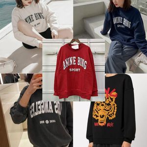 Hoodies femininos moletom feminino solto o-pescoço moletom letras algodão vermelho manga longa casual feminino simples pullovers 2022 cedo