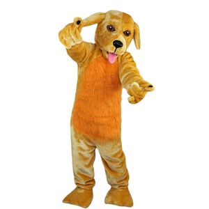 Plush Yellow Dog Mascot Costume Cute Unisex Animal Costumes Cartoon Character Clothes for Adults Mascots Party Halloween