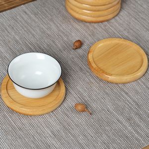 Sottobicchiere in legno di bambù per tazze di vetro Portabicchieri per tazze da tè Decorazioni per la casa in bambù in legno naturale Stile originale all'ingrosso
