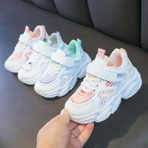 Осенние дети белые кроссовок платформы Light Soft Fashion Boys девочки для девочек спортивные обувь размером 26-37 детский тренер