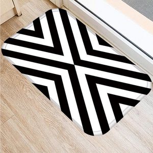 Mattor svartvitt geometriskt köksmatta anti halk badrum sovrum ingång dörrormat nordisk klassisk heminredning matta washablecarpets