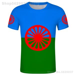 T Shirt Rom Çingene Bayrağı Roman Halk Tişört Baskı Po Kıyafetleri Özelleştirilebilir 220702