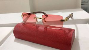 Nowa marka mody projektant okularów przeciwsłonecznych dla mężczyzn Kobieta Wrap Vintage Sunglass Retro Red Oversizes Sun Glasses Aluminium Polaryzowane drewniane okulary Dives Uv400 Carti