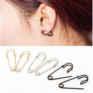 Charm Trendy Unisex Punk Rock Style Safety Pin Ear Hook Stud örhängen Utsökta smycken gåva för kvinnor män gc1170