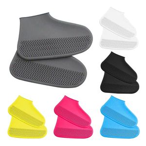 6 Colors Reusable Unisex Waterproof Shoe Covers Protector Non-Slip Water Resistant Overshoes Silicone Rubber Rain Shoe Cover Protectors for Kids/Men/Women