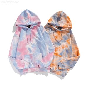 2021 Autumn Hooded Sweatshirts män tjocka 300 g tyg tie färgämne mode hip hop bomulls hoodies män kvalitet jogger textur tröjor g220729