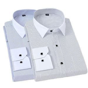 Camisas de vestir para hombres de alta calidad para hombres de manga larga de manga larga de algodón coreano camisa casual de camisa de camisa social de color social
