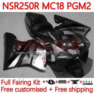 OEM Motorcycle Bodys For HONDA NSR250 NSR 250 R MC18 PGM2 MC16 1988-1989 Bodywork 124No.30 MC 16 18 NSR 250R NSR250R 88 89 NSR250RR 1988 1989 Fairing Kit silvery blk