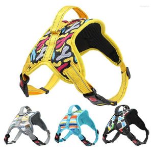 Dog Collars & Leashes Harness Adjustable Breathable Reflective Pet Vest For Small Large Outdoor Running Dogs Training AccessoriesDog