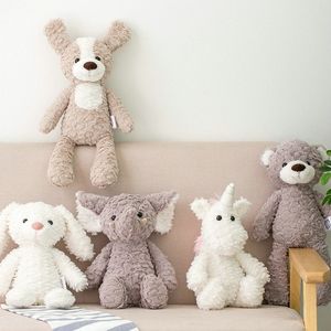 Hochwertige, weiche, lange Beine, Hase, Teddybär, Hund, Elefant, Einhorn, gefüllte Cartoon-Tiere, Baby-Appease-Spielzeugpuppe für Kinder W220402