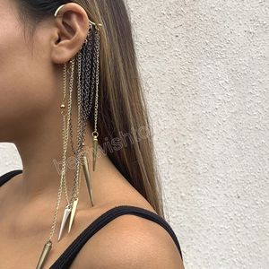 Long Tassel Pendant Clip Earrings For Women Vintage Ear Cuff Ingen Piercing Fake Brosk örhänge Goth smycken Tillbehör