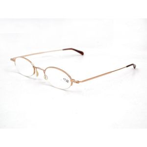 Güneş gözlükleri küçük oval yarı jant kalem okuma gözlükleri kadınlar için erkekler büyüteç gözlükleri metal çerçeve gözlük gafas vaka ile göndermek