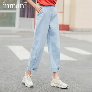 Inman Summer New Arrival Leisure Tint Wash調整可能なズボン足首長さのジーンズ201109