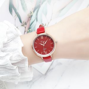 2022 Shengke Quartz WristWatches Relogio Feminino Ladies skórzany zegarek kwarc klasyczne zwykłe zegarki analogowe kobiety proste prezent zegarek Q2