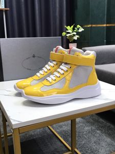 2022 Herren Patent Ledernetz Designer Casual Schuhe High End Mode High Top Sneaker Kontrastfarbe Design Cooles Mode Outdoor Schnürschuhe