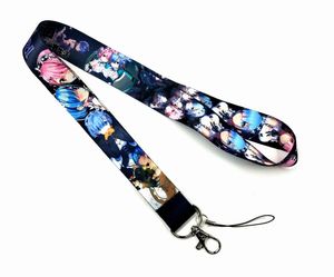 Tela celular Charms 100pcs Rem Cartoon Chain Keys Strap Keys Mobile cordão Id Batch Holder Rope Anime Keychain Party Good Gifts For Boy Girl 2022 #004