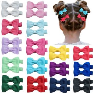 Cute Girls Bow Hairpin Solid Color Headdress Baby Hair Accessories Rib Webbing Cloth Simple Barrette Wholesale 0 4mn E3