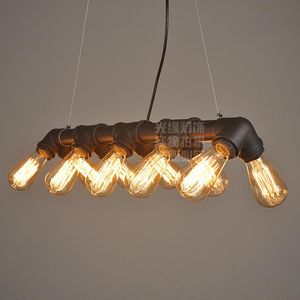 Lampy wisiorki American Industrial Loft Water Rura steampunk vintage lampy do jadalni bar Rust/czarny dekoracja domu