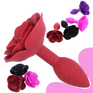 Rose Flower Anal Plug Soft Silicone Dildo Butt Tail Prostate Massage Dilator Vuxen Sexig Masturbator Shop Beauty Artiklar