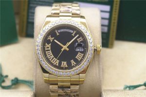 Diamentowe zegarki dla męskich kobiet oglądają AAA wysokiej jakości moda Sapphire Sapphire Mechanical Automatyczne luksusowe złoto bransoletka ze stali nierdzewnej